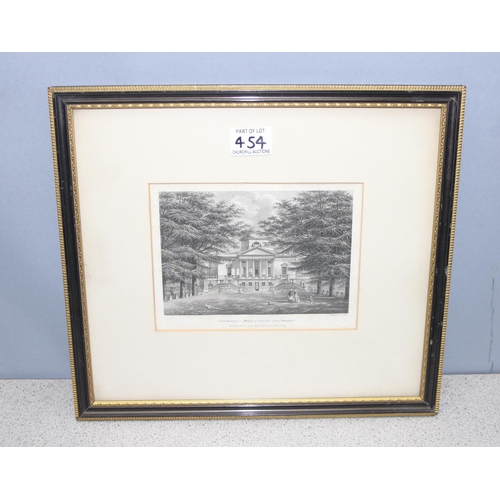 499G - Pair of antique prints depicting scenes of Chiswick house in Middlesex by W. Watts dated 1781 & 1783... 