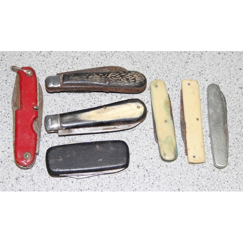 1418 - 7 assorted folding pocket knives