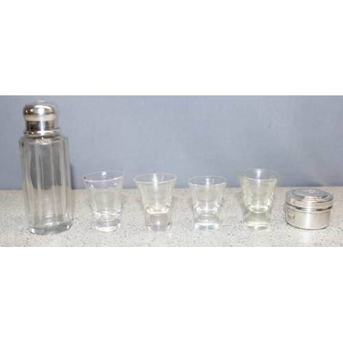 1050 - 1920’s boxed seven item travelling communion set with silver plated fittings by William Batt & Sons