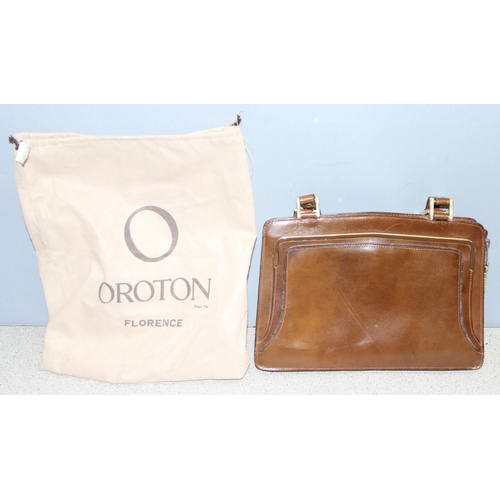 206 - 3 vintage handbags to incl Mappin & Webb, Oroton (with dust bag), and another with interesting acorn... 