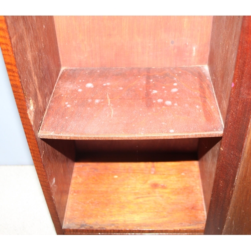 278 - Antique mahogany table top curio cabinet with drawer, approx 25 x 17 x 47cm