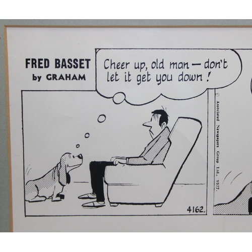 487 - Alex Graham, cartoonist, (British, 1913-1991); Fred Basset golfing themed comic strip print dated 19... 