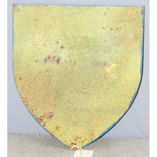 728 - Cast metal Oxford United wall mounted shield in team colours. 30cm x 27cm