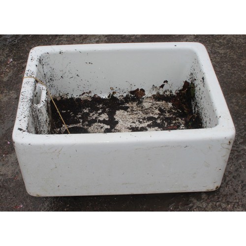 363 - Vintage Belfast sink, approx 62cm wide x 47cm deep x 33cm tall