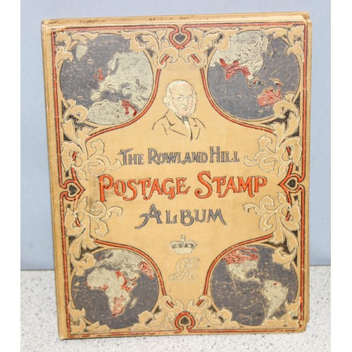 586 - An early 20th century Rowland Hill stamp album and contents to inc British Empire to inc India and S... 