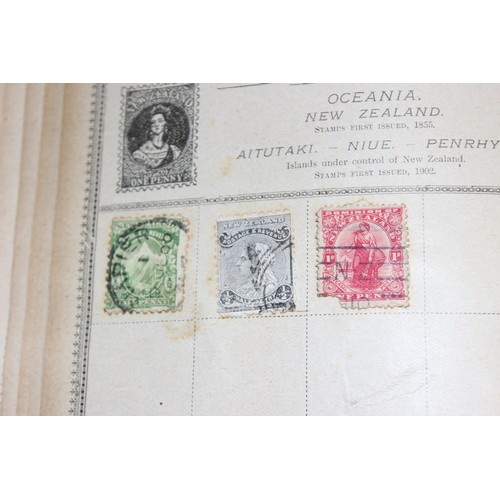 586 - An early 20th century Rowland Hill stamp album and contents to inc British Empire to inc India and S... 