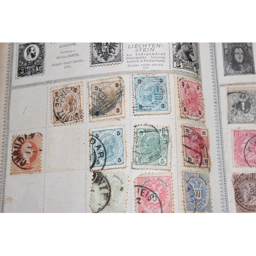 586 - An early 20th century Rowland Hill stamp album and contents to inc British Empire to inc India and S... 