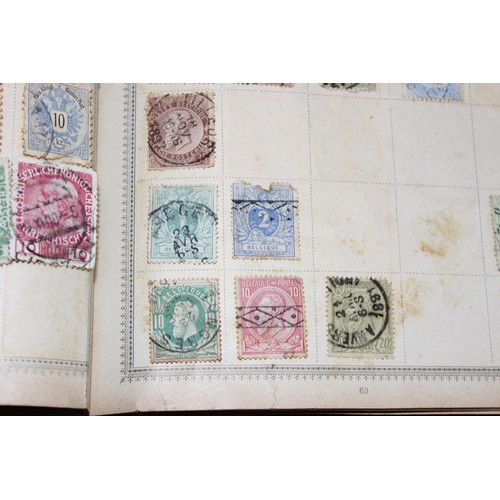 586 - An early 20th century Rowland Hill stamp album and contents to inc British Empire to inc India and S... 