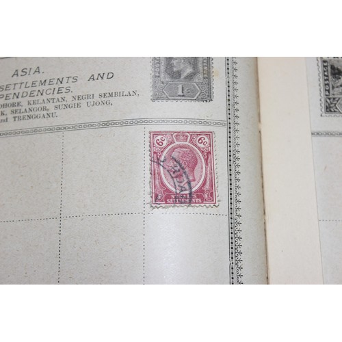 586 - An early 20th century Rowland Hill stamp album and contents to inc British Empire to inc India and S... 