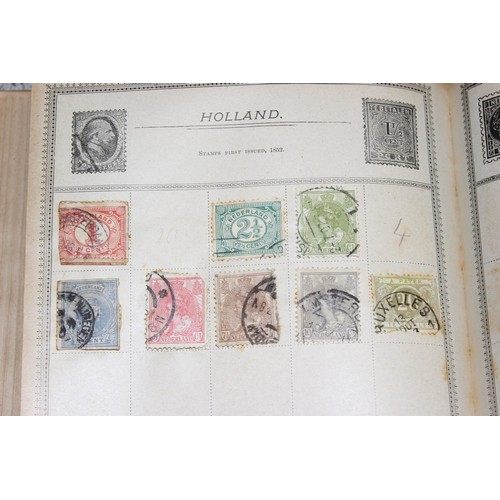 586 - An early 20th century Rowland Hill stamp album and contents to inc British Empire to inc India and S... 