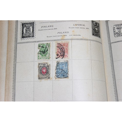 586 - An early 20th century Rowland Hill stamp album and contents to inc British Empire to inc India and S... 