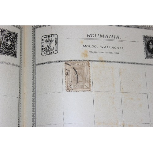 586 - An early 20th century Rowland Hill stamp album and contents to inc British Empire to inc India and S... 