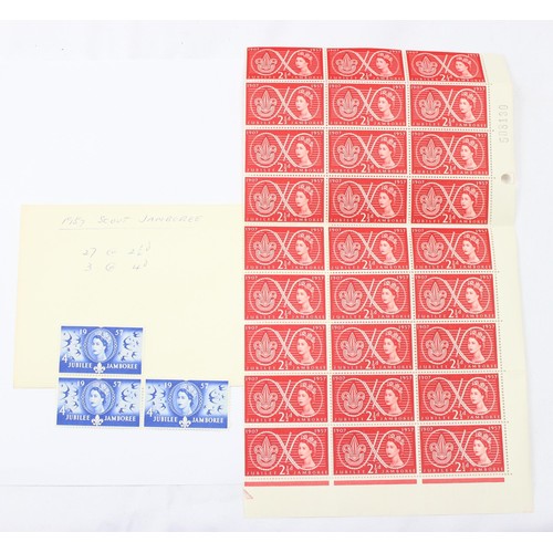 583 - Stamps - Large qty of mixed stamps to include Jersey stamps in red Stanley Gibbons album, Great Brit... 