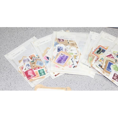 583 - Stamps - Large qty of mixed stamps to include Jersey stamps in red Stanley Gibbons album, Great Brit... 