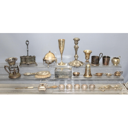 1080 - A large qty of assorted interesting silver plate items to inc Christofle, Absinthe cup etc, approx 4... 