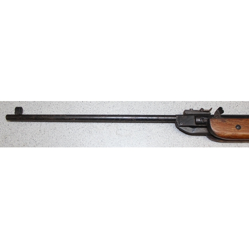 1417 - Vintage .22 air rifle with wooden stock, seemingly unmarked