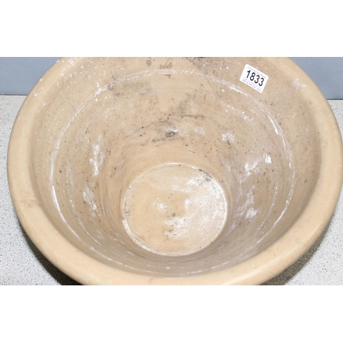 1833 - A large vintage pottery proving bowl or mixing bowl, approx 40cm wide