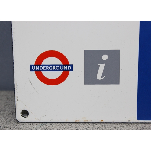 403 - A rare London Underground London Transport Enamel sign related to smoking and CCTV, approx 30cm x 25... 