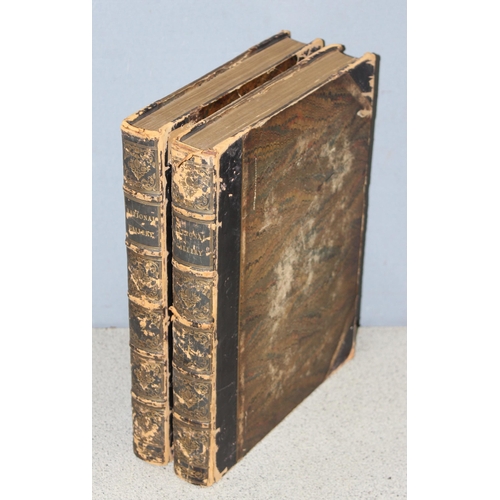 572 - 2 antique half leather bound books entitled 'The National Gallery of Pictures of the Great Masters'