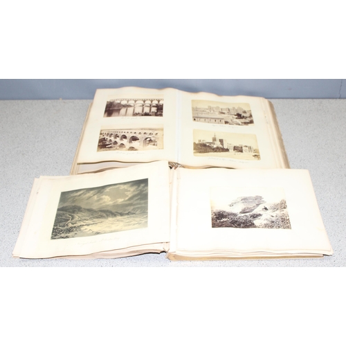 579 - 2 Victorian photo albums with hand-written annotations/labelling mainly views of Classical European ... 