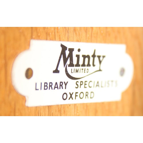 80 - An unusual vintage Minty of Oxford low display cabinet and glazed library bookcases, one of 2 simila... 