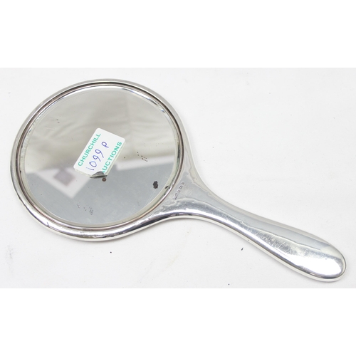 1099P - Vintage silver backed hand mirror, Birmingham 1926 by Walker & Hall, approx 27cm tall