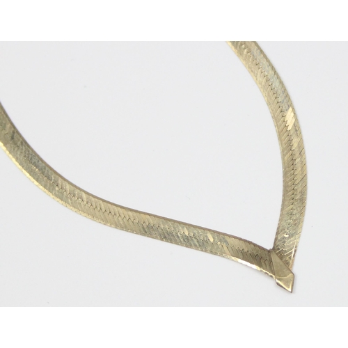 1194 - A vintage Italian 9ct gold Retro style Singapore snake link necklace, marked 375 and XRF confirmed, ... 