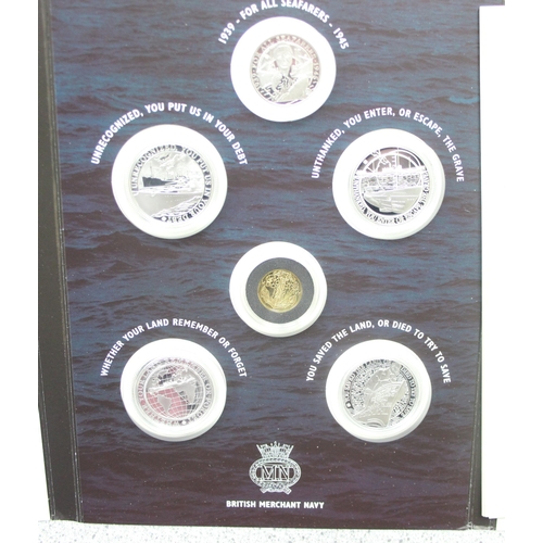 1250B - London Mint Office - The Battle Of The Atlantic 1939-1945, 2016. A six coin set comprising a 24ct go... 