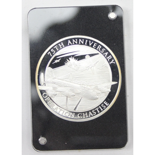 1250D - A silver proof Dambusters Operation Chastise 75th Anniversary Coin in slab, Gibraltar £5 face value,... 