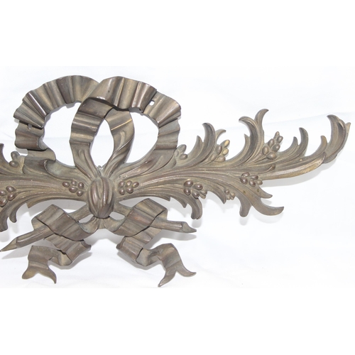 1839 - An unusual antique bronze decorative bow adornment, possibly off a piece of furniture approx 45cm