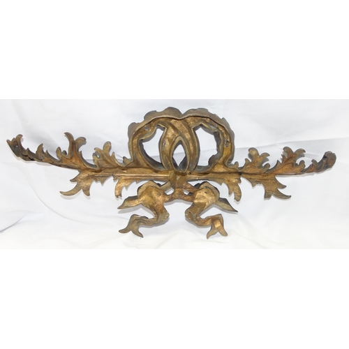 1839 - An unusual antique bronze decorative bow adornment, possibly off a piece of furniture approx 45cm