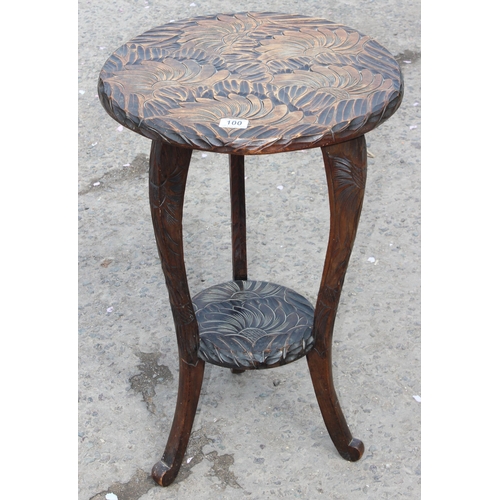 100 - Arts & Crafts period carved side table, in the manner of Liberty early 20th century Japanese range, ... 