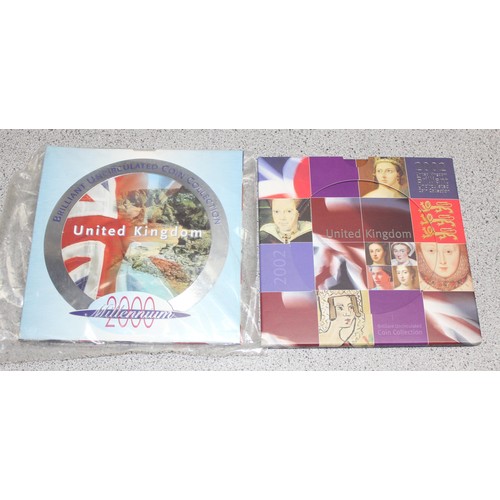 1218 - Great Britain & Northern Ireland Brilliant Uncirculated coinage sets, 9 BU coin sets in folders, 200... 