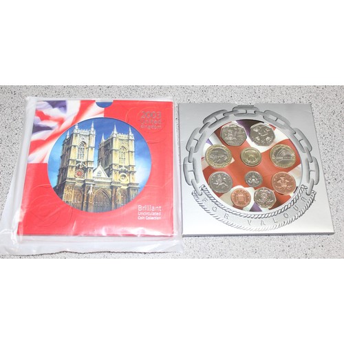 1218 - Great Britain & Northern Ireland Brilliant Uncirculated coinage sets, 9 BU coin sets in folders, 200... 