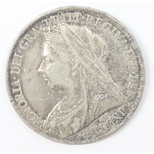 1299L - Queen Victoria 1900 silver crown coin, approx 28.13g gross