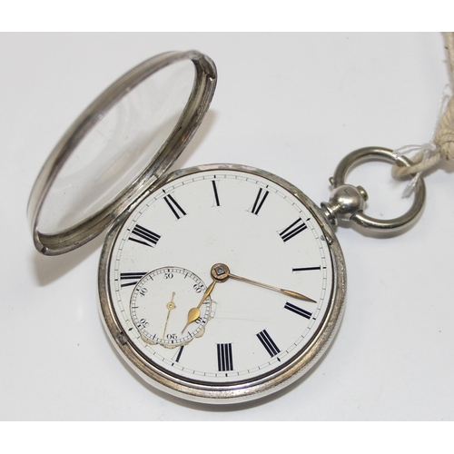 1339 - An antique silver cased open face pocket watch with fusee movement, London 1869, movement marked for... 