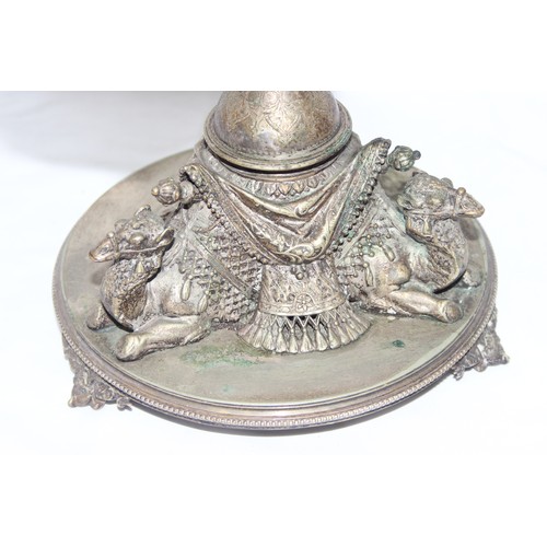 1099V - A highly decorative 19th century silver plated epergne centrepiece base decorated with camels, appro... 