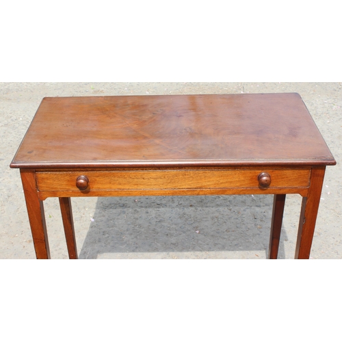 17 - An antique mahogany console table with single drawer, approx 86cm wide x 42cm deep x 78cm tall