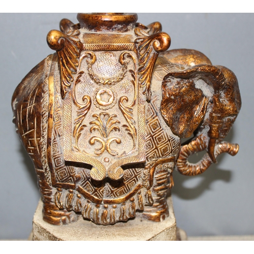 237 - Decorative elephant table lamp base, approx 38cm H