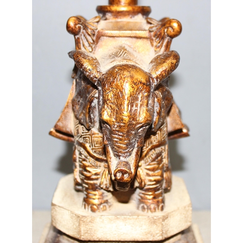 237 - Decorative elephant table lamp base, approx 38cm H