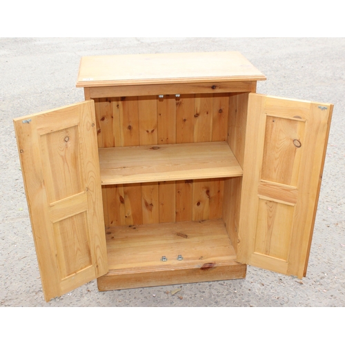 24 - A vintage pine 2 door cupboard, approx 72cm wide x 39cm deep x 100cm tall