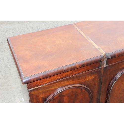 29 - An unusual antique mahogany 2 door cupboard, approx 94cm wide x 45cm deep x 86cm tall