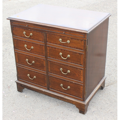 63 - An unusual Georgian style side cabinet with 8 faux drawers, approx 82cm wide x 51cm deep x 82cm tall