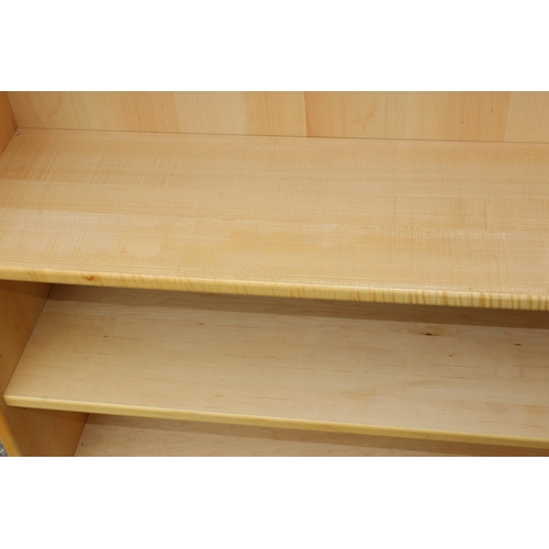 51 - Danish made lightwood bookcase, approx 93cm wide x 32cm deep x 193cm tall