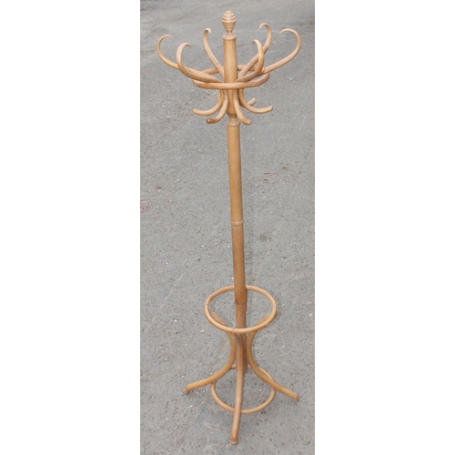 31 - A vintage bentwood coat stand, approx 44cm diameter x 185cm tall