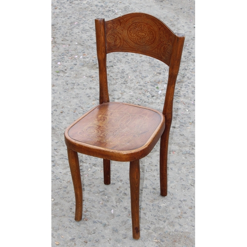 34 - Jacob & Josef Kohn of Vienna, an antique bentwood child's chair with embossed detailing, approx 61cm... 