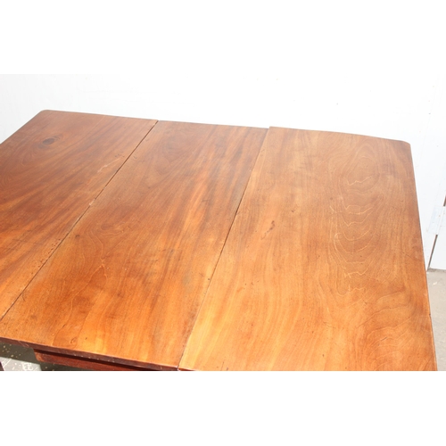 40 - 2 antique mahogany drop leaf tables, largest approx 135cm wide x 107cm deep x 72cm tall