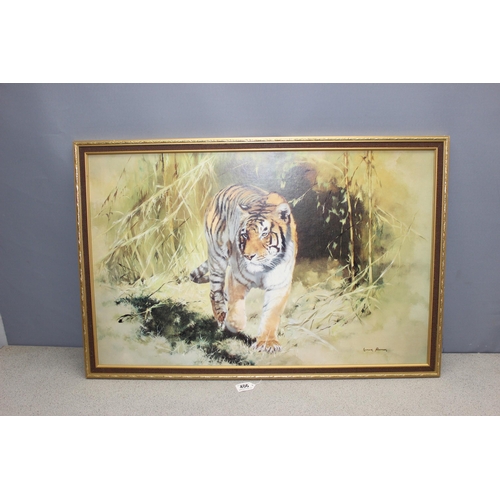 406 - After Leonard Pearman (British, 1912-2003), large framed print of a tiger, approx 90cm x 60cm