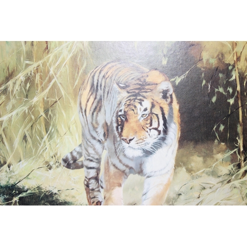 406 - After Leonard Pearman (British, 1912-2003), large framed print of a tiger, approx 90cm x 60cm