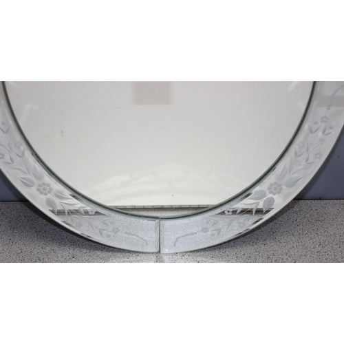 409 - Venetian style wall mirror with floral decoration, approx 56cm x 38cm